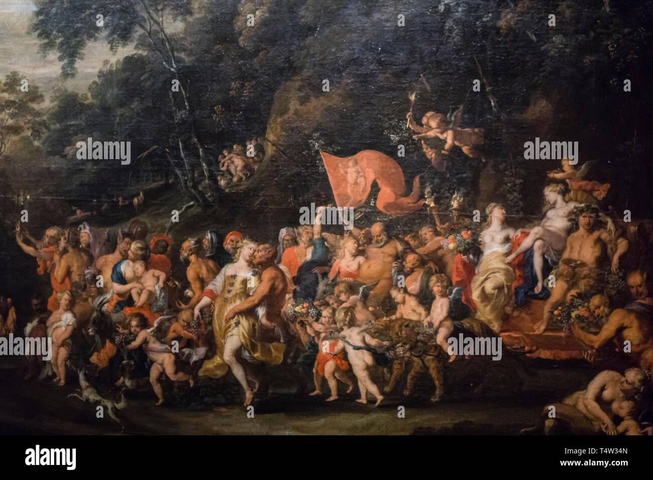 El triunfo de Baco, Jan Thomas van Yperen, 1650, óleo sobre tela, Museo Nacional de Bellas Artes (MNBA) ,Buenos Aires, republica Argentina, cono sur, South America. Stock Photo