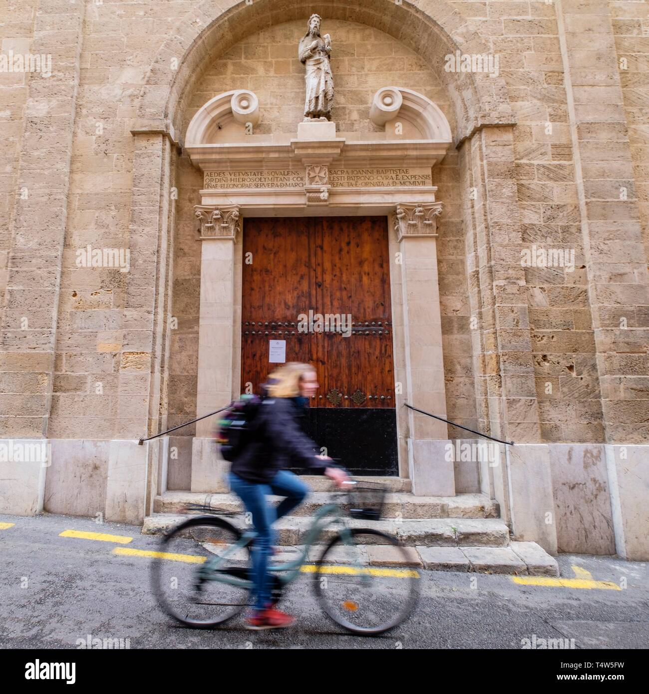 Iglesia de San Juan de Malta, construido en el siglo XIII, edificio actual recontruido en 1835, pertenece a la orden de los padres Teatinos, Palma, Mallorca, balearic islands, Spain. Stock Photo
