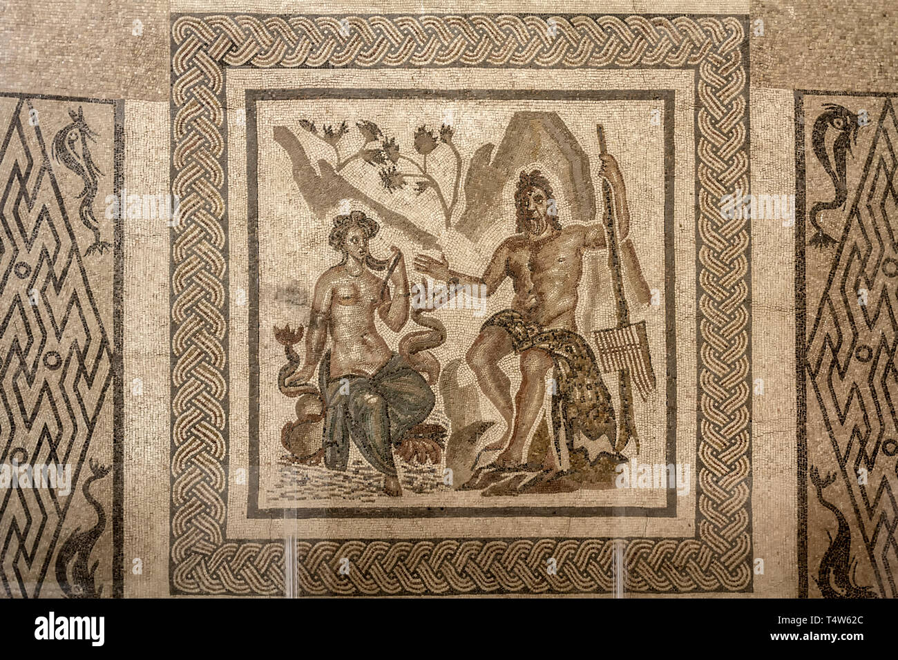 Roman mosaic, Alcazar de los Reyes Cristianos (Palace of the Christian Monarchs), Cordoba, Spain Stock Photo