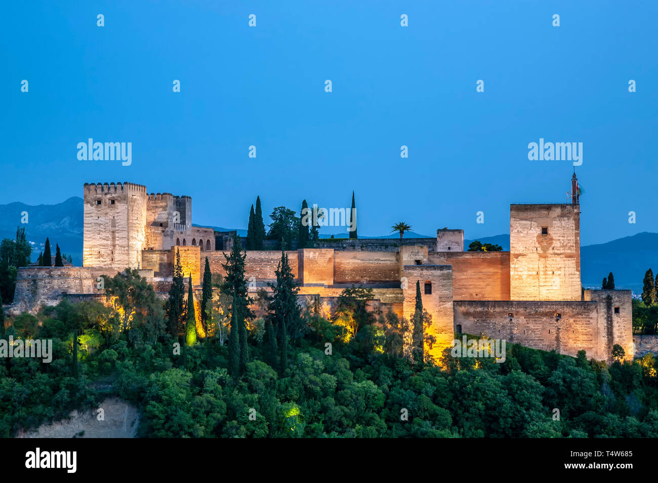 Alcazaba (castle), The Alhambra, Granada, Spain Stock Photo