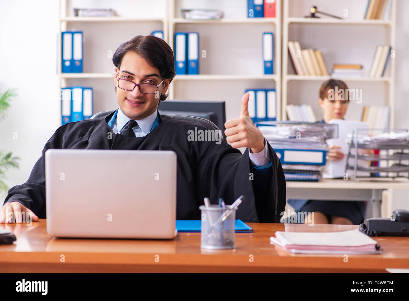 Two lawyers working in the office Stock Photo