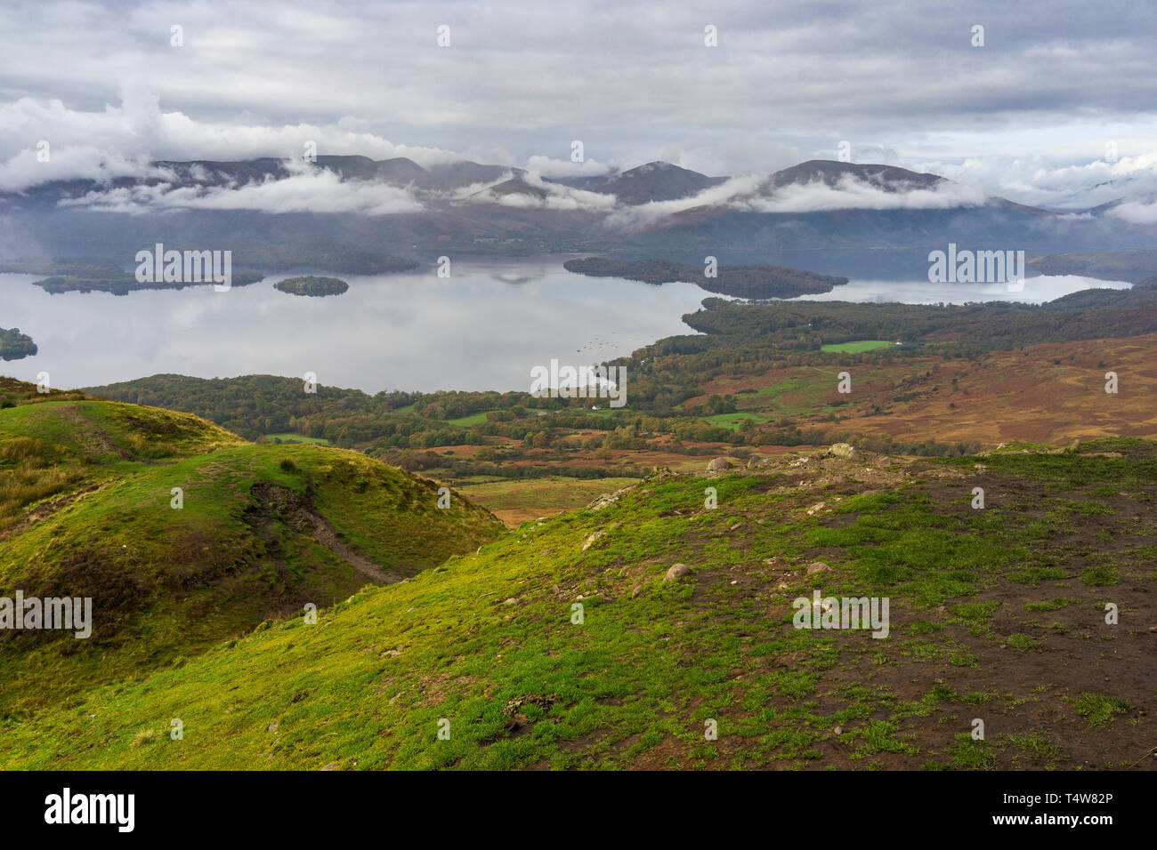 Loch Lomond view from conic hill, Balmaha, Scotland Stock Photo