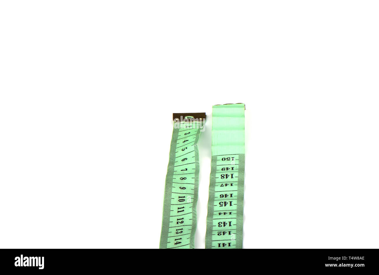 Tailoring centimeter tape isolated on a white background. Copy space Stock Photo