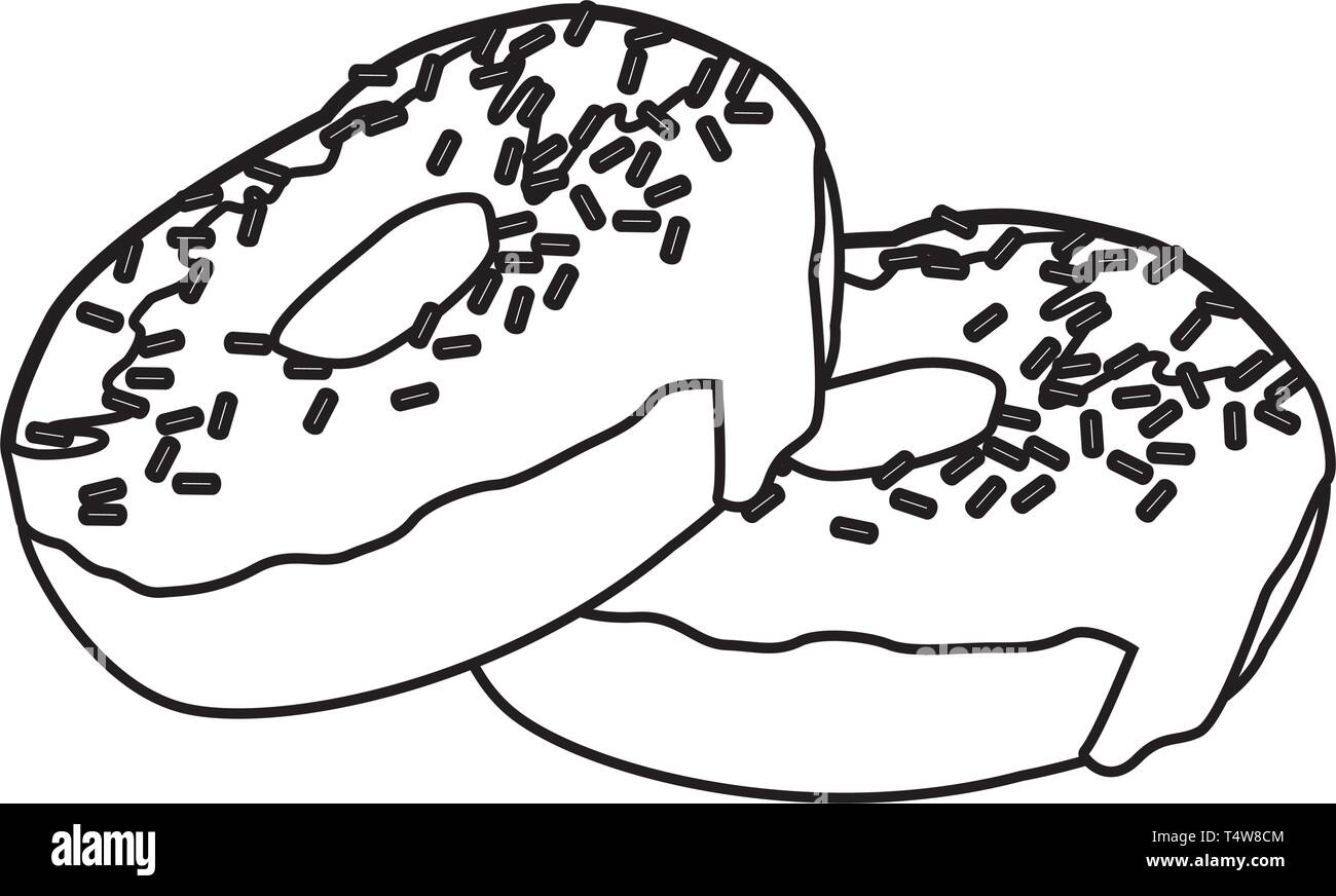 delicious donuts icon black and white Stock Vector Image & Art - Alamy