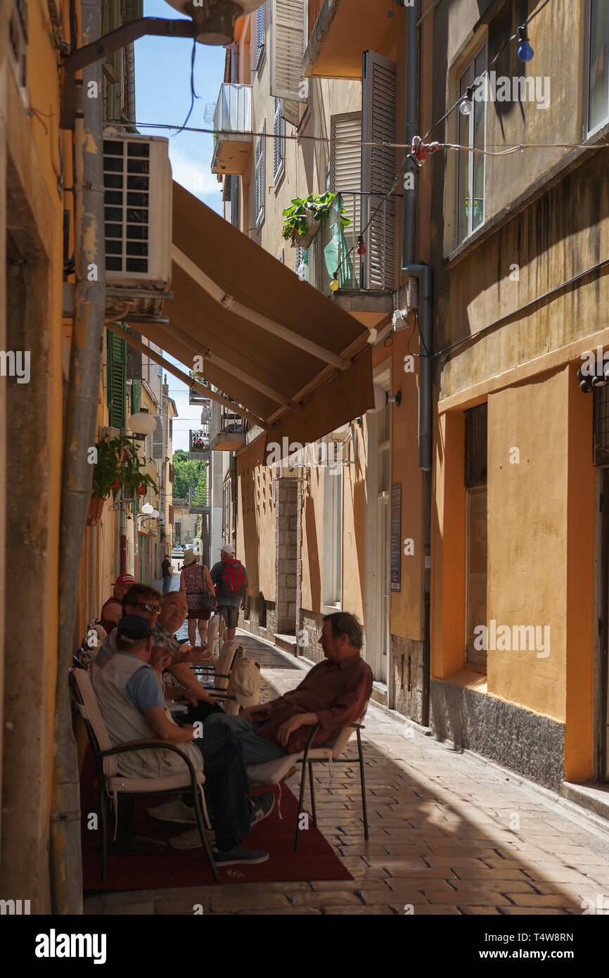 Cafe-bar Aba, Ulica Federica Grisogona, Old Town, Zadar, Croatia Stock Photo
