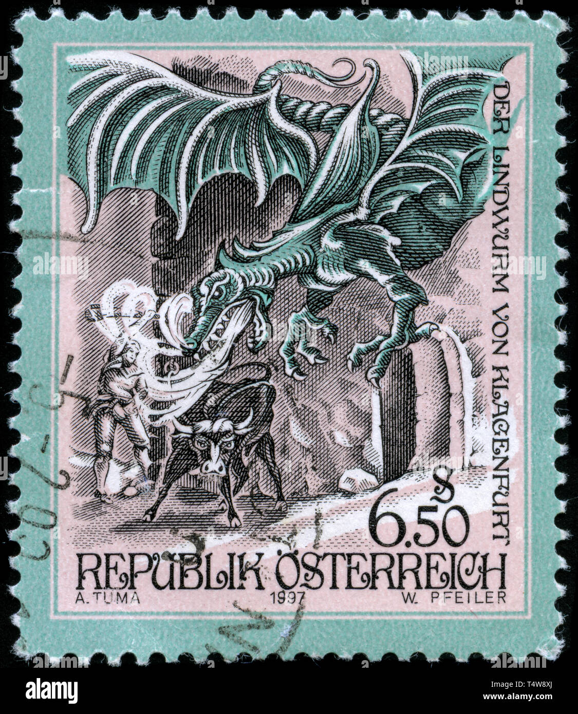 Postage stamp from Austria in the  series issued in 1997 Stock Photo