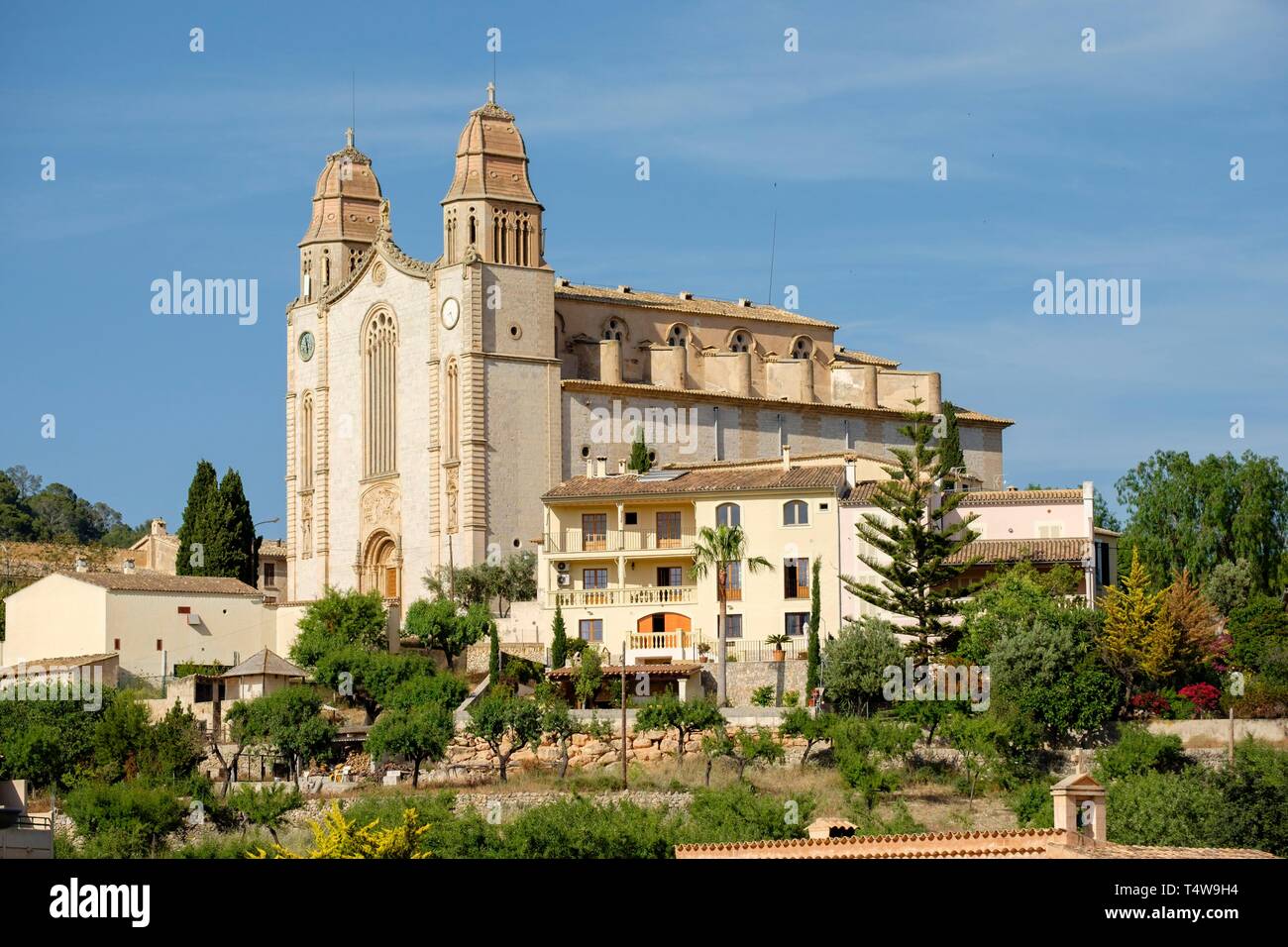 Iglesia de San Juan Bautista, 1248, Calviá, Mallorca, balearic islands, spain, europe. Stock Photo