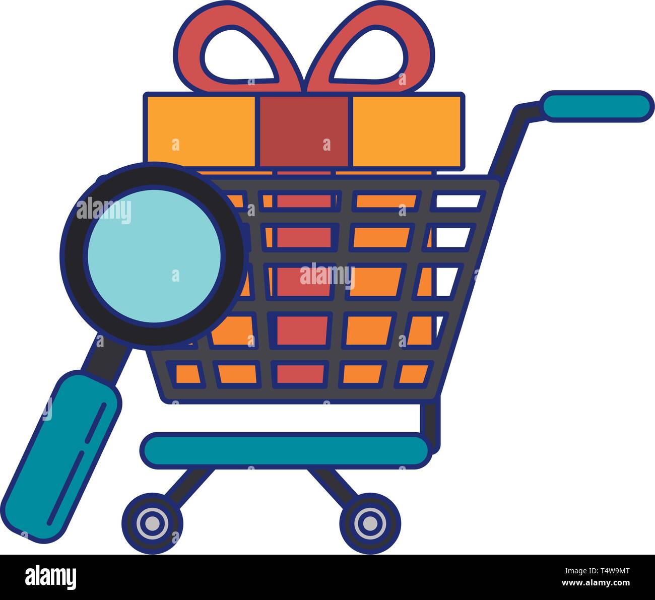 Online shopping cart blue lines Stock Vector Image & Art - Alamy