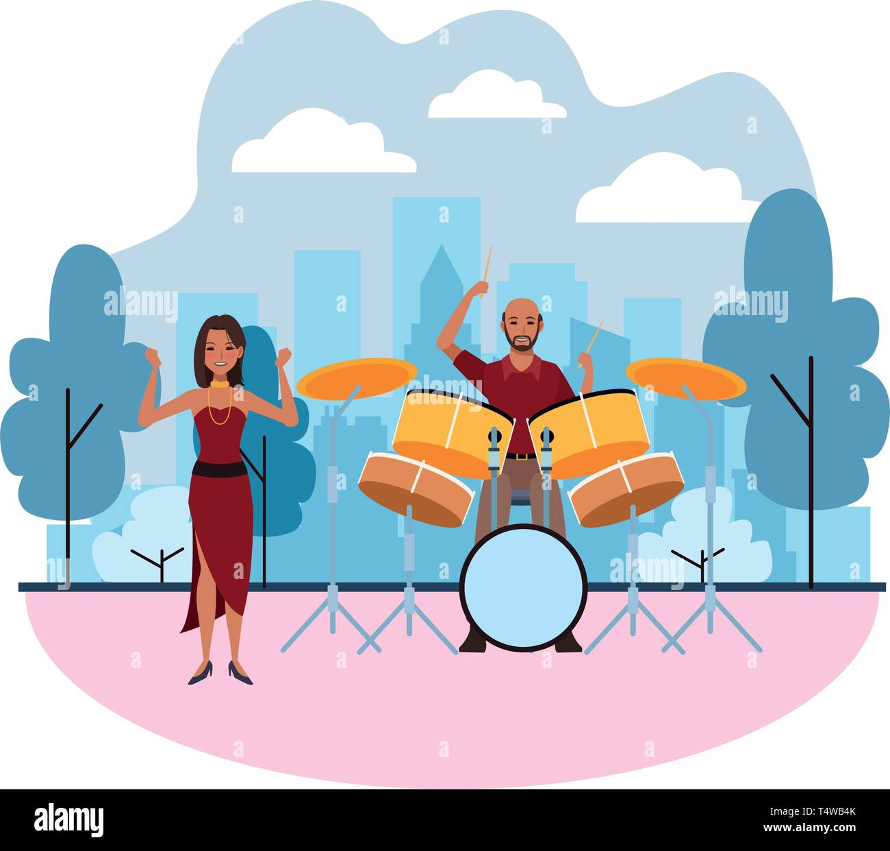 musician playing drums and dancing Stock Vector Image & Art - Alamy