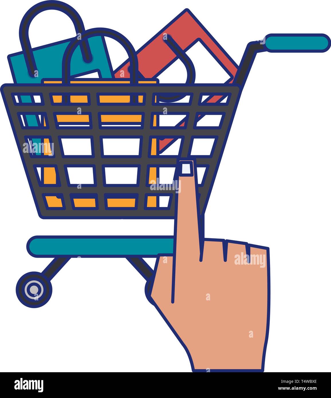 Online shopping cart blue lines Stock Vector Image & Art - Alamy