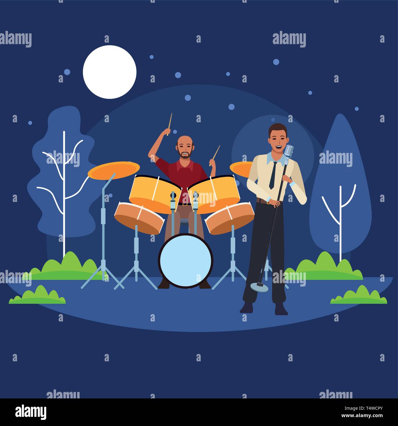 musician playing drums and singing Stock Vector Image & Art - Alamy