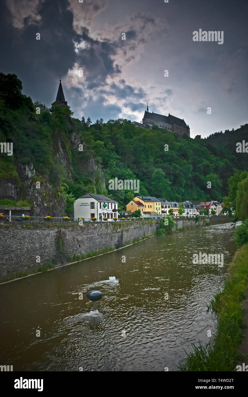 Vianden and the Vianden Castle is Luxemburg Stock Photo
