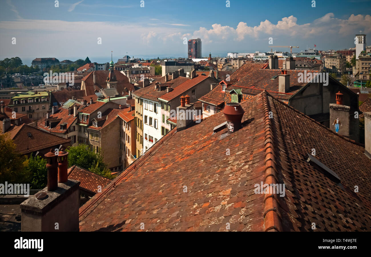 Lausanne City in Vaud Canton (Switzerland). The city is located near