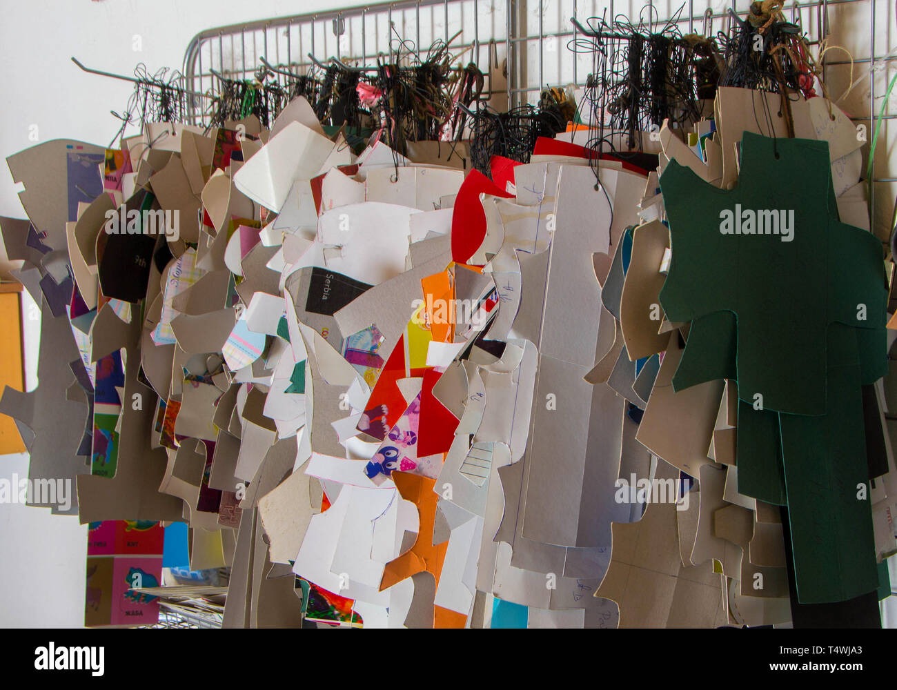Patterns for cutting leather for steering wheels upholstery. Italian design Stock Photo