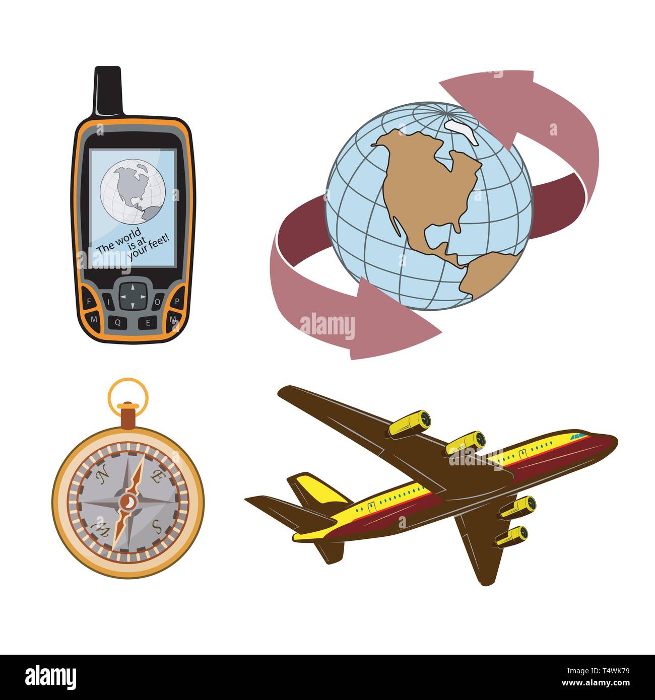 Navigator for determining points on the terrain. Globe,aircraft ...