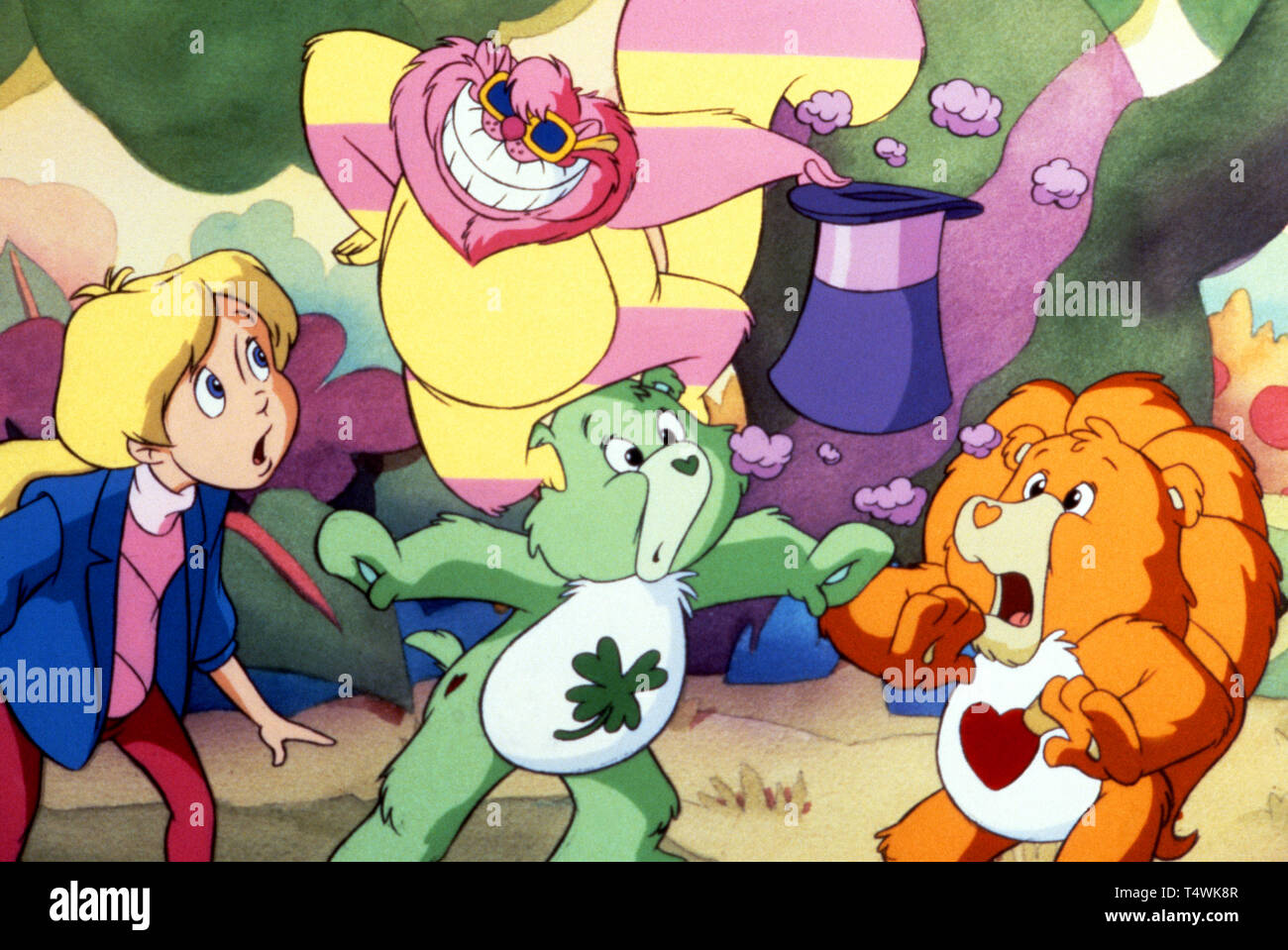 ALICE,BEAR,LION, THE CARE BEARS ADVENTURE IN WONDERLAND, 1987 Stock Photo