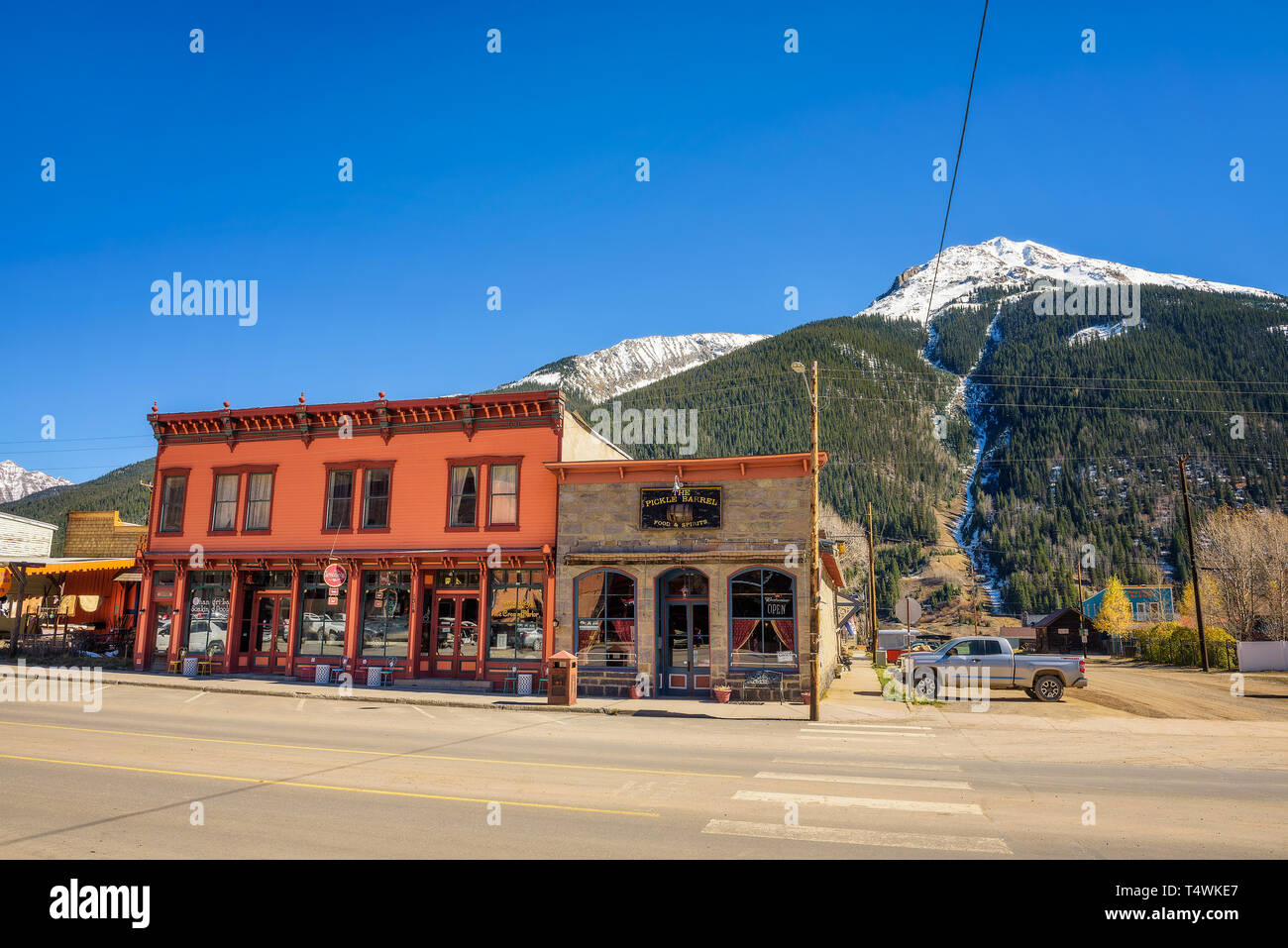 Silverton Historic District in Colorado Stock Photo