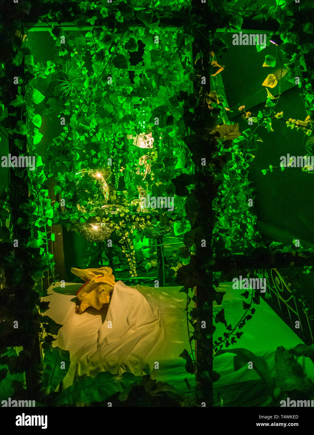 Savador Dali: Green Bedroom Theatre and Museum Figueres, Spain Stock Photo