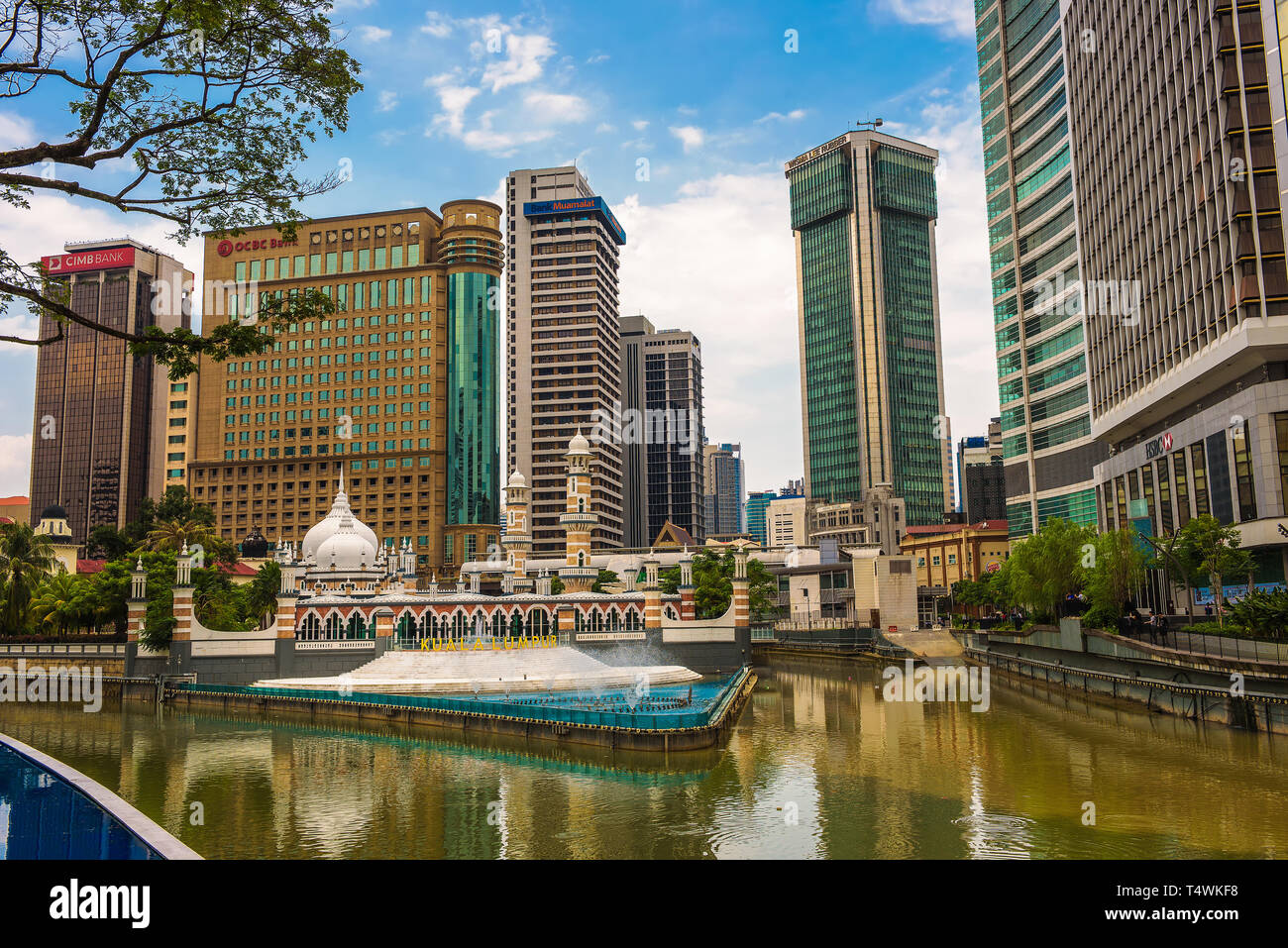 Masjid Jamek Mosque in center of Kuala Lumpur, Malaysia Stock Photo