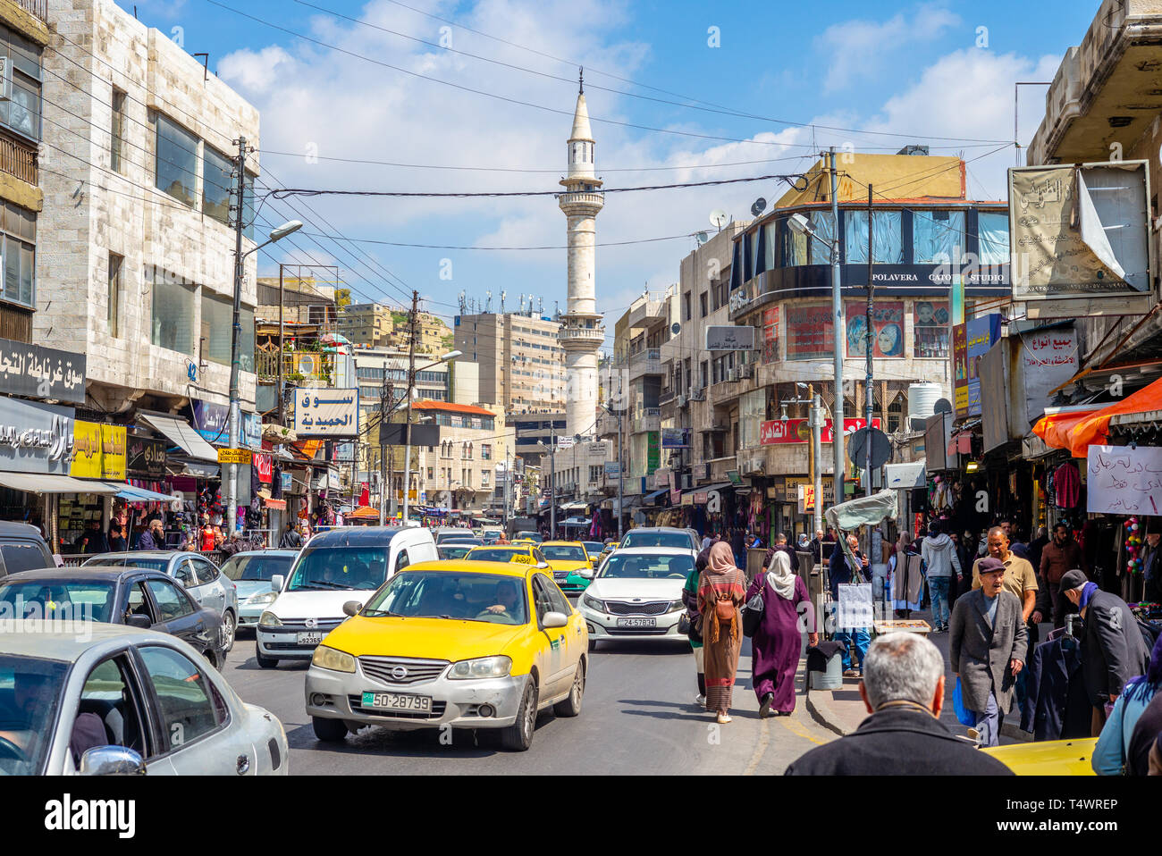 Amman, Jordan - March 28, 2019: street view of amman, the capital city of jordan Stock Photo