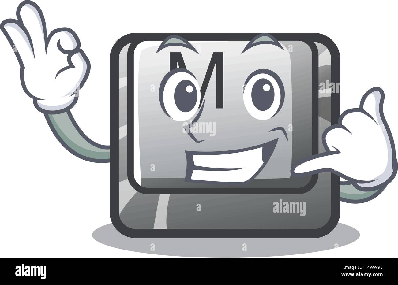 Call me button M isolated in the cartoon Stock Vector Image & Art - Alamy