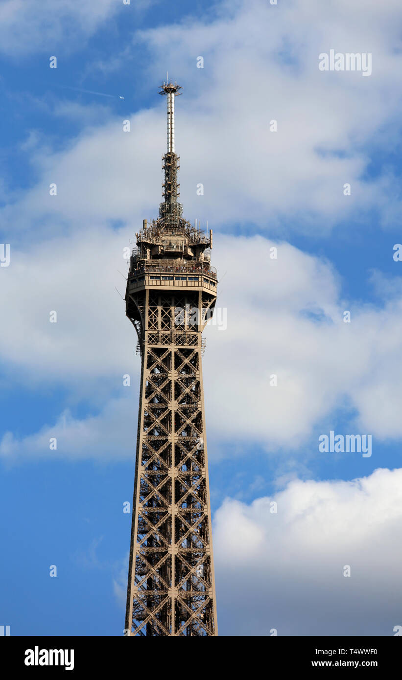 Summit of Eiffel Tower in Paris France Stock Photo - Alamy