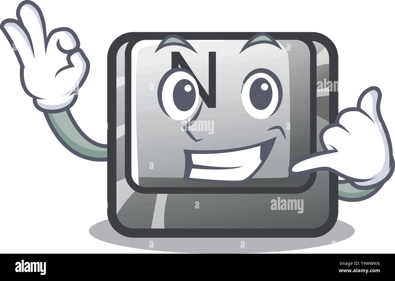 Call me button N in the cartoon shape Stock Vector