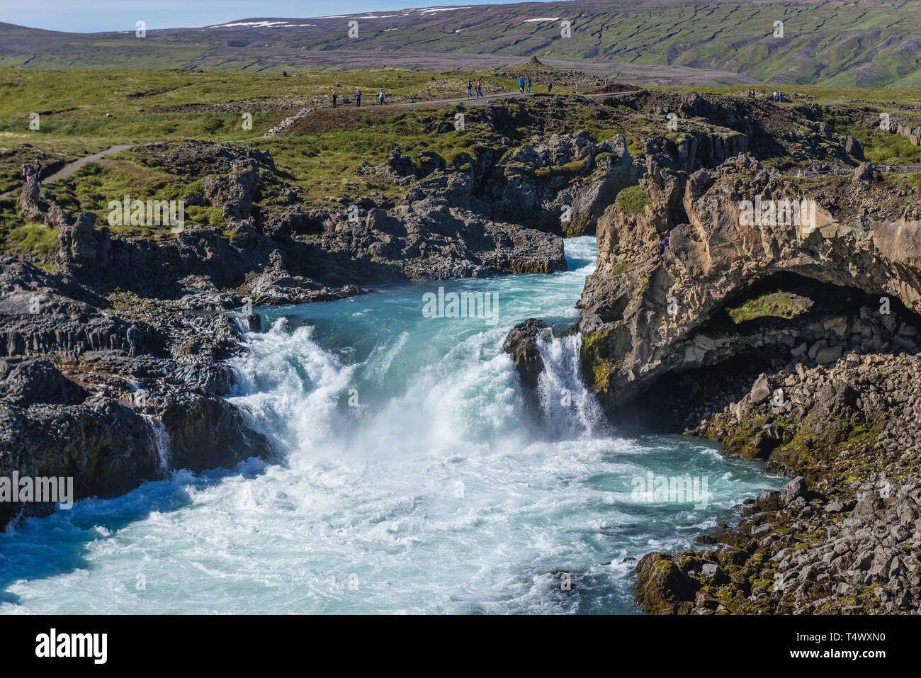 Geitafoss waterfall next to Godafoss - Waterfall of the gods on the