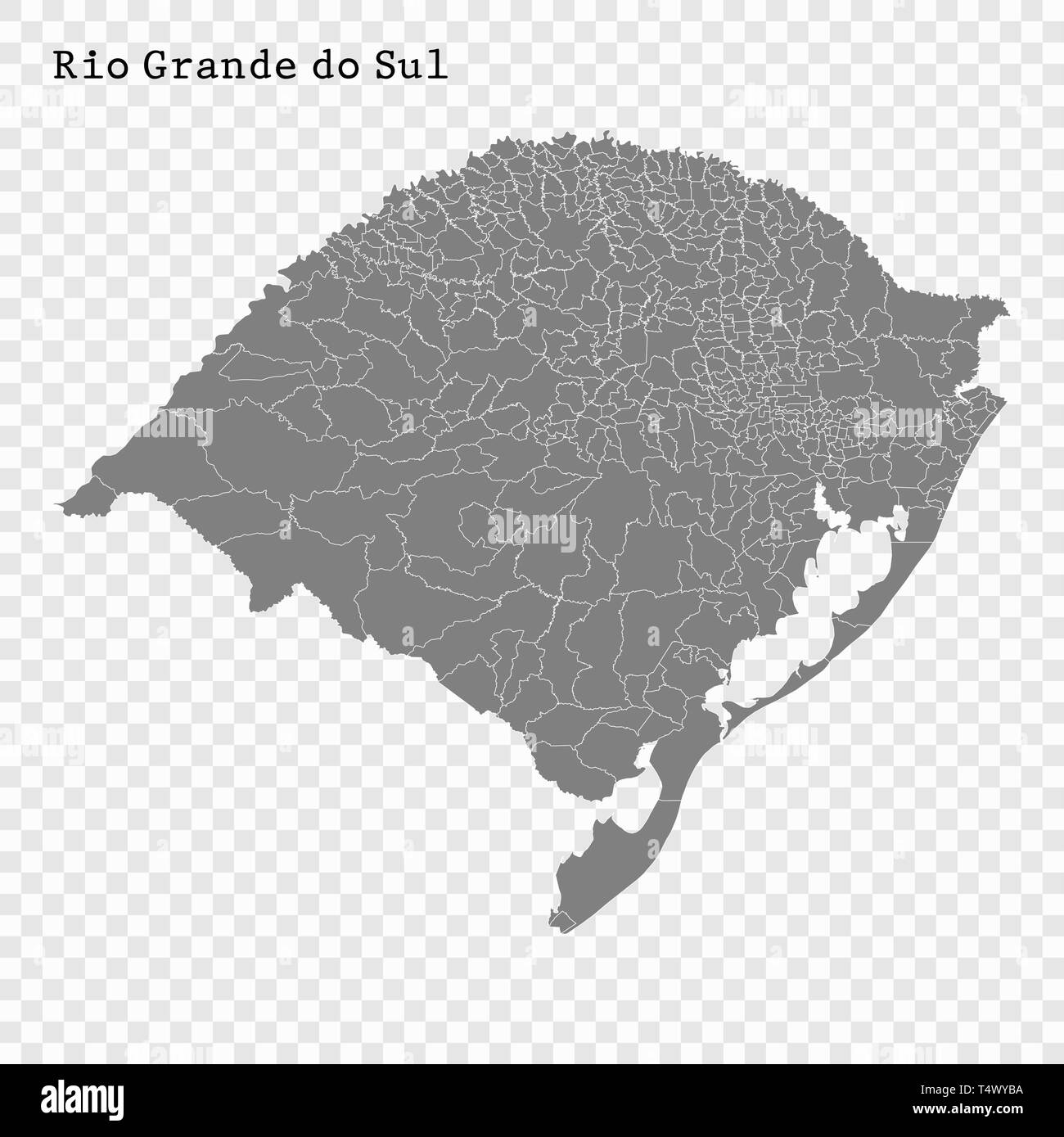 High Quality map of Rio Grande do Sul is a state of Brazil, with 