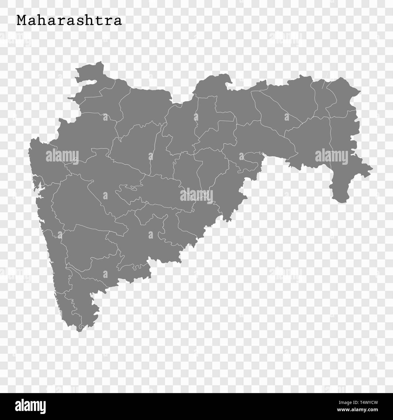 Maharashtra map Royalty Free Vector Image - VectorStock