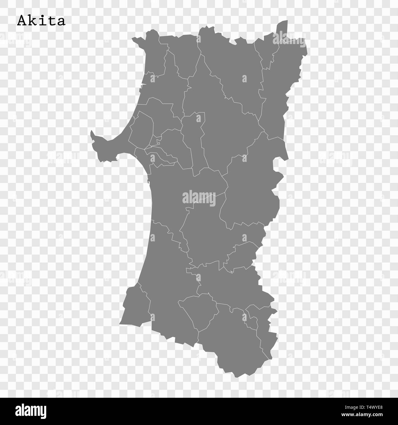 Map of akita hi-res stock photography and images - Alamy