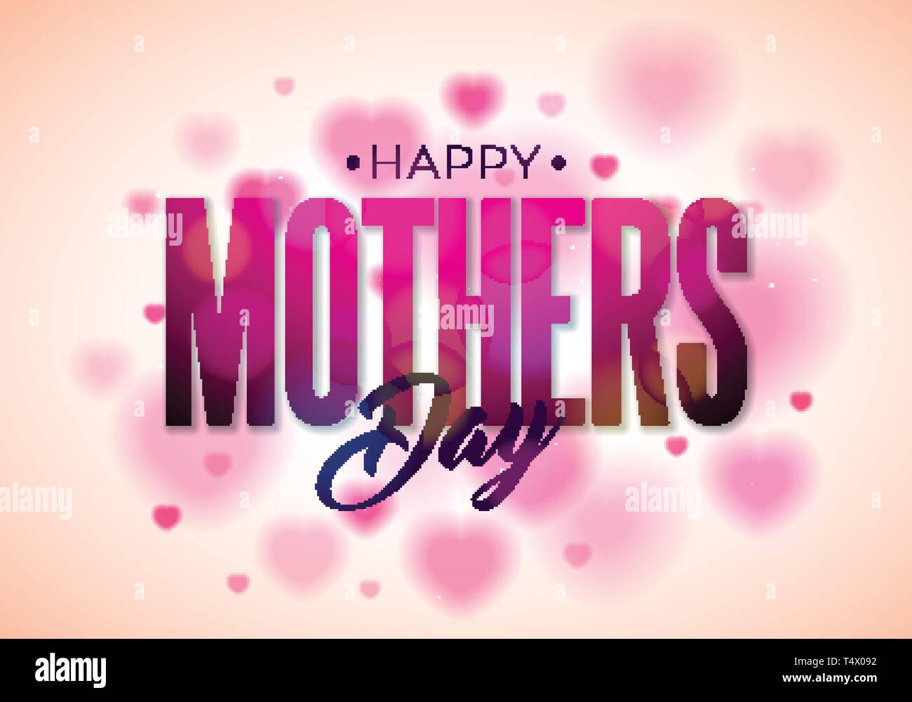 Happy Mothers Day Greeting card design with flower and typographic ...