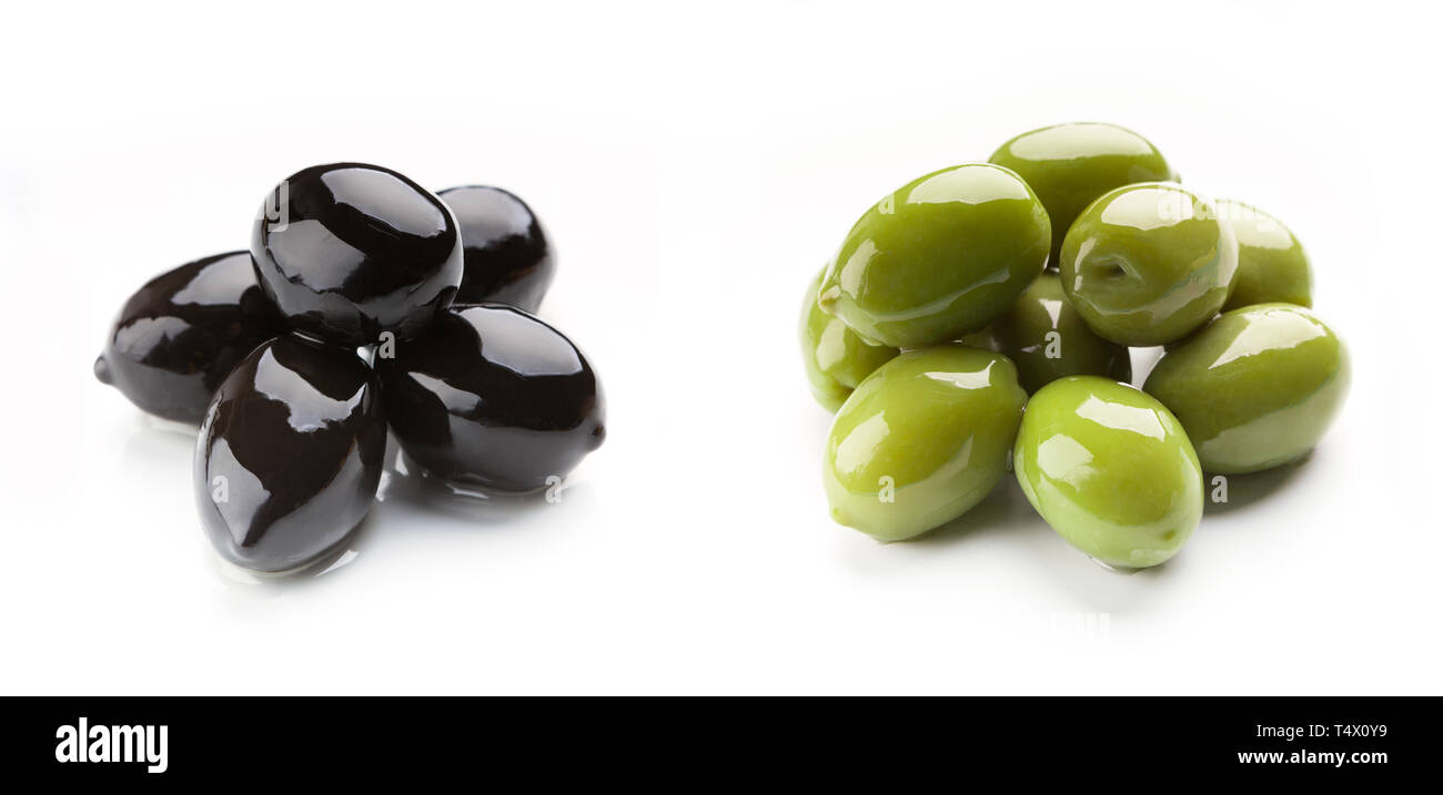 black and green olives on white Stock Photo Alamy