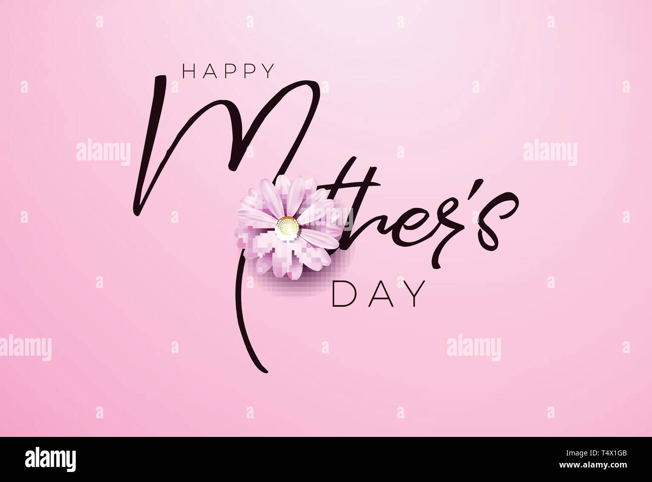 Happy Mothers Day Greeting card design with flower and typography Within Mother