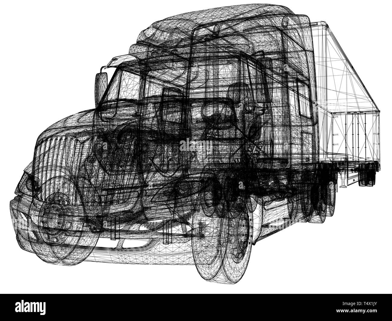 Model cars trailer. 3d render Stock Photo Alamy