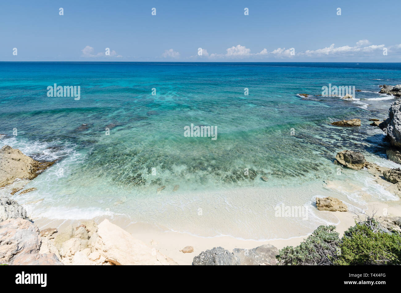 rocky beach at Punta Sur, Isla Mujeres beach at Punta Sur, Isla Mujeres Stock Photo