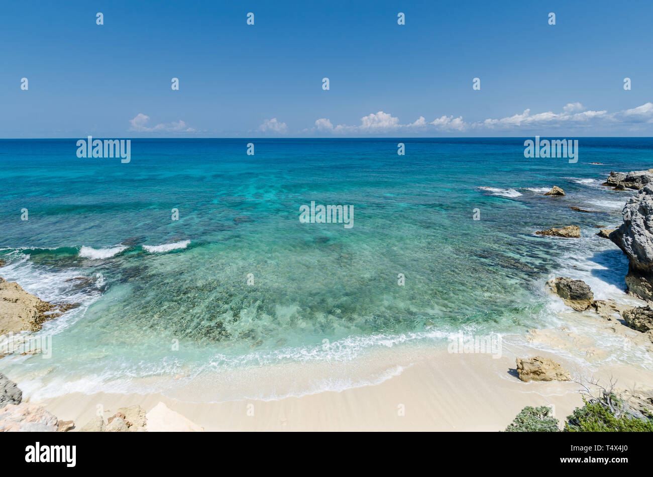 rocky beach at Punta Sur, Isla Mujeres beach at Punta Sur, Isla Mujeres Stock Photo