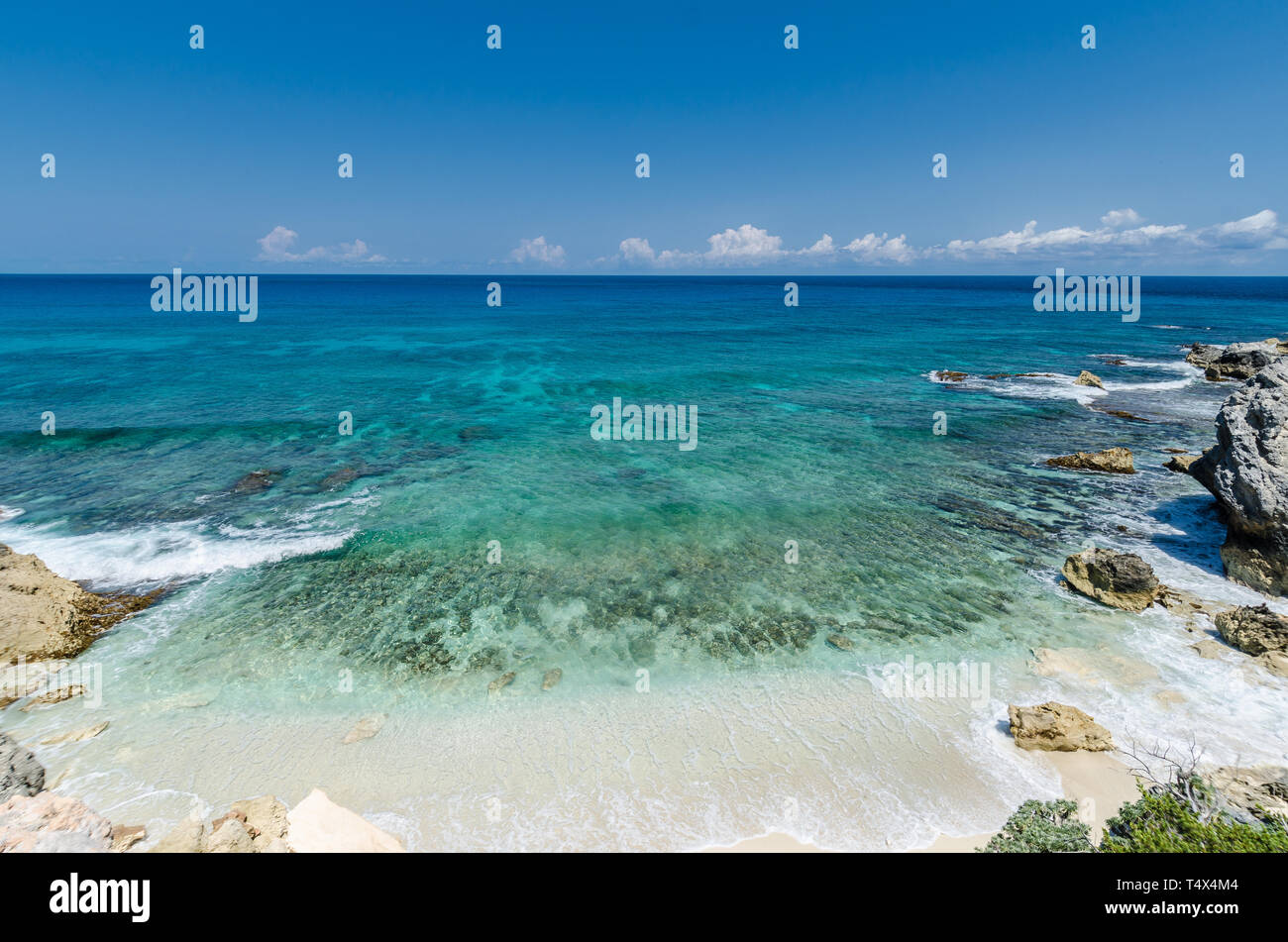 rocky beach at Punta Sur, Isla Mujeres beach at Punta Sur, Isla Mujeres Stock Photo