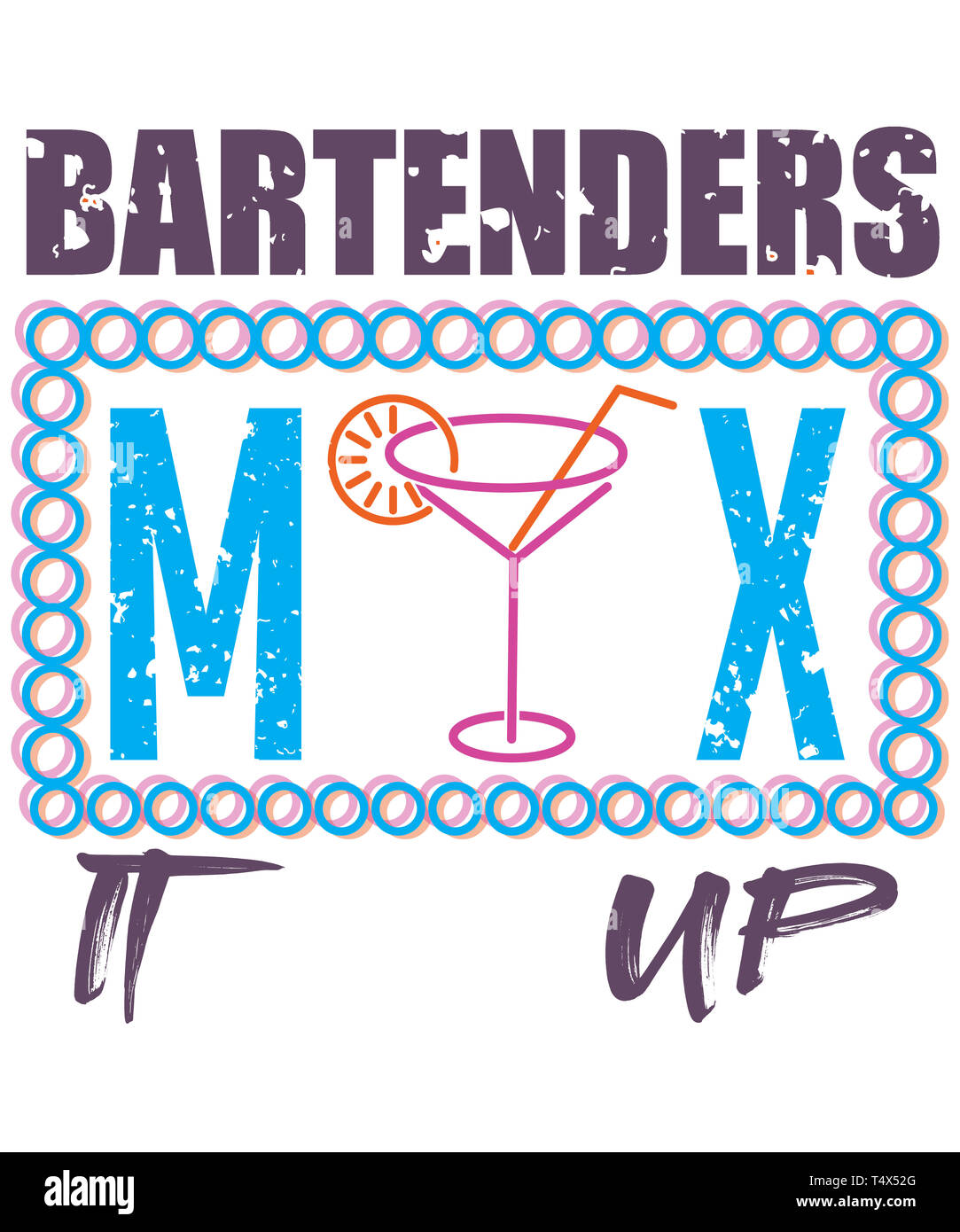 Bartenders mix it up graphic illustration with a drink beverage in this