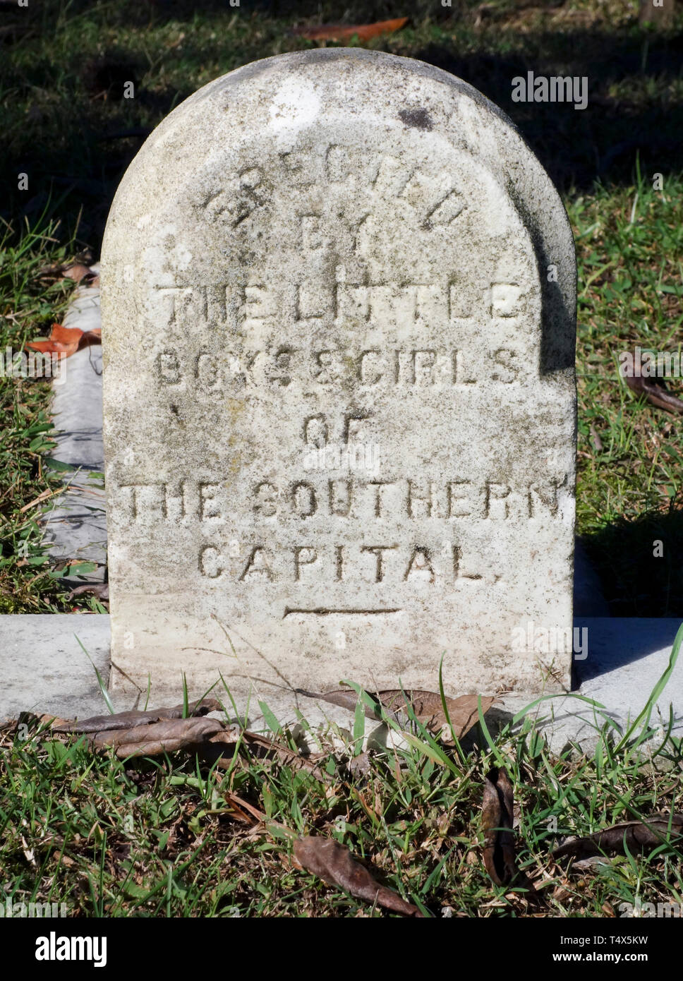 Gravestone erected by children of Confederate Richmond, Virginia, US, 2017. Stock Photo
