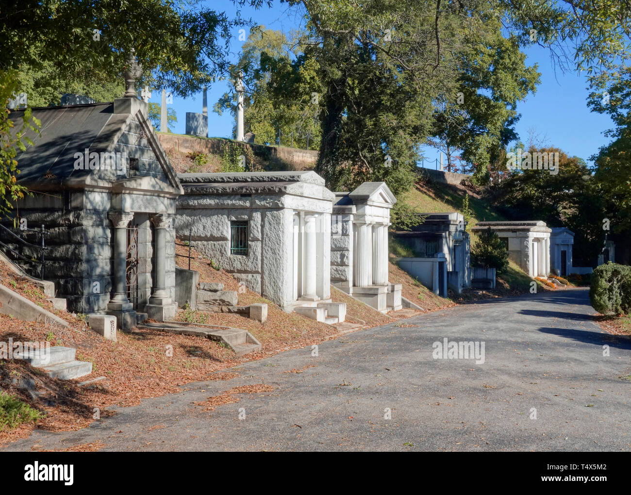Crypts in Hollywood cemetery, Richmond, Virginia, US, 2017. Stock Photo