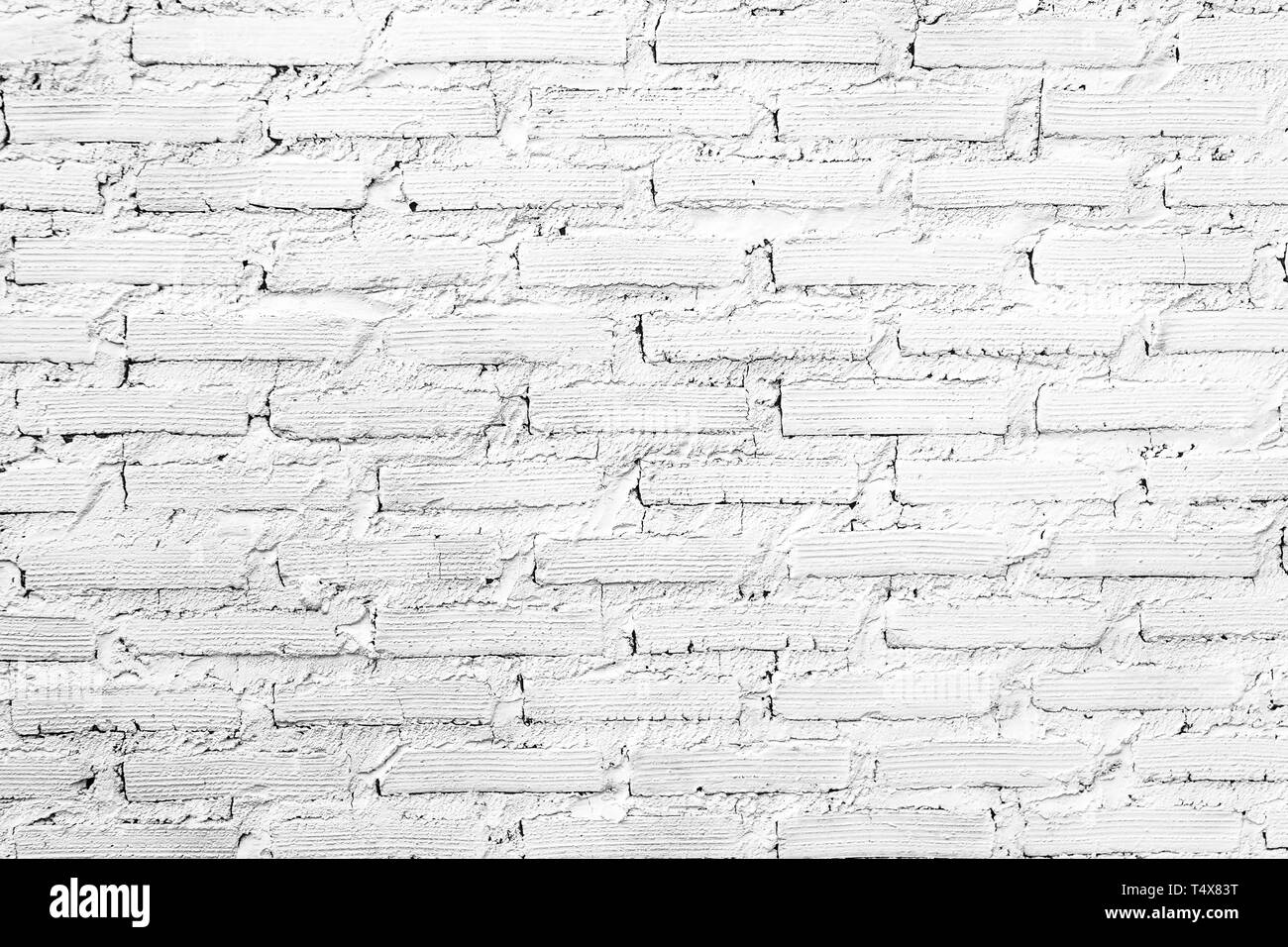White brick wall vintage texture background. Stock Photo