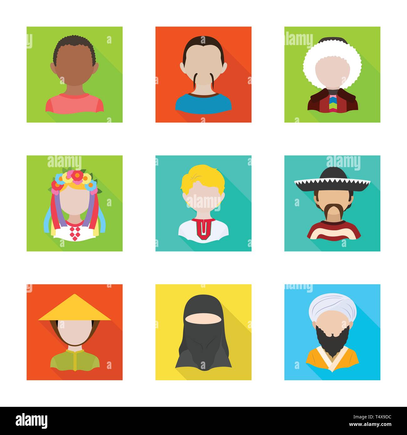 Isolated object of nation and race logo. Set of nation and user stock ...