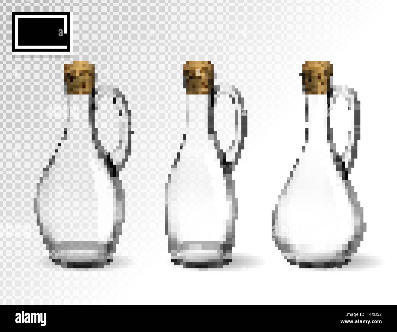 Empty glass bottles collection, isolated on transparent background ...