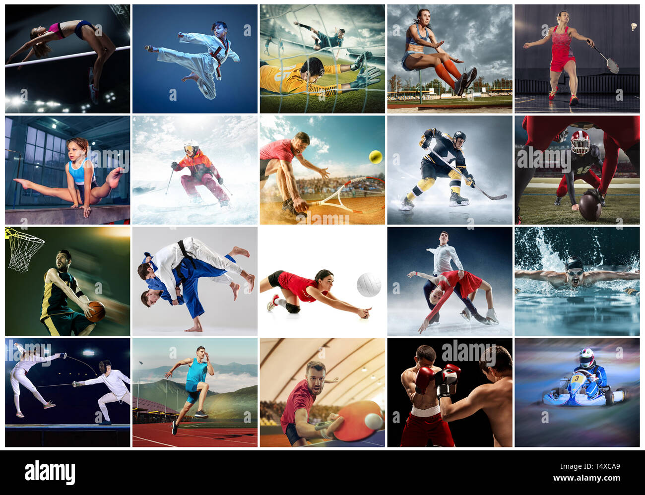 Sport Collage About Table Tennis Badminton Gymnastics Boxing Volleyball Soccer And American