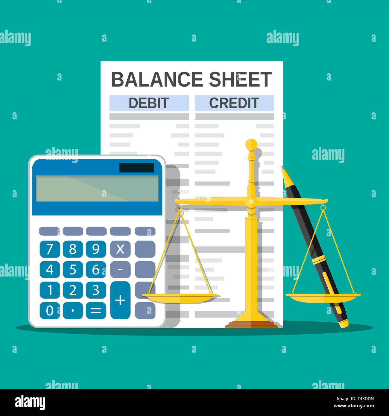 Balance sheet and calculator Stock Vector Images Alamy