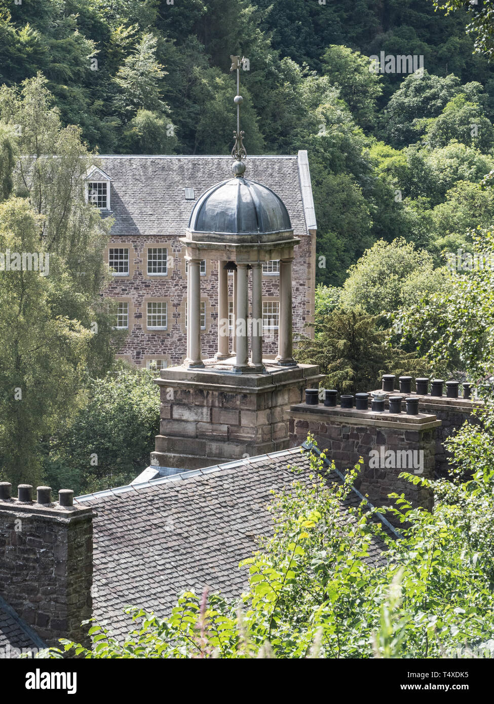 View over New Lanark World Heritage Site Stock Photo