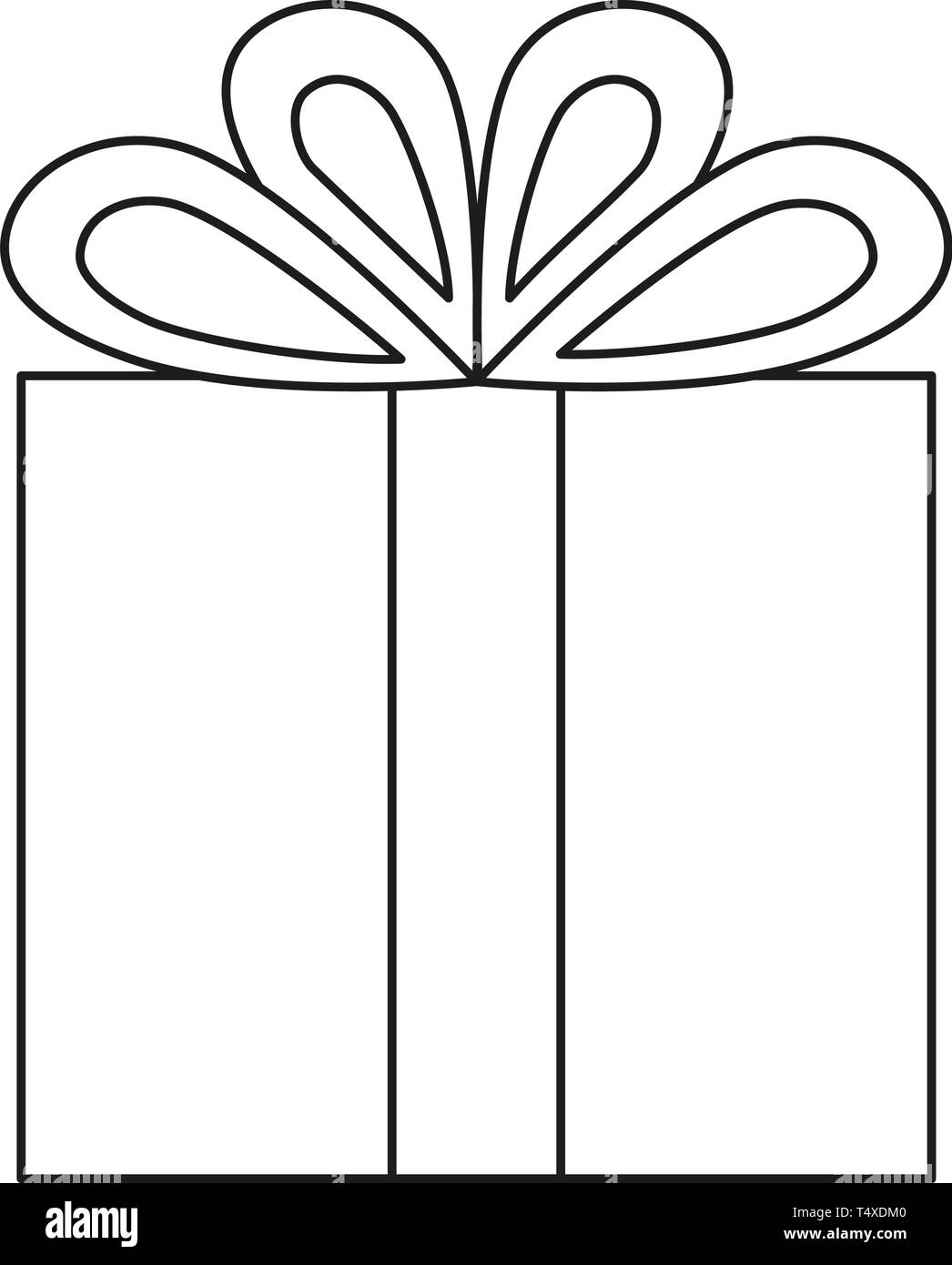 Line art black and white birthday present Stock Vector Image & Art - Alamy