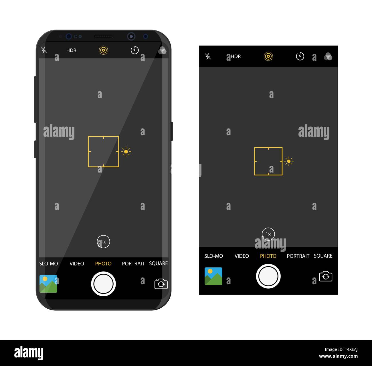 Modern Smartphone With Camera Application User Interface Of Camera Viewfinder Focusing Screen