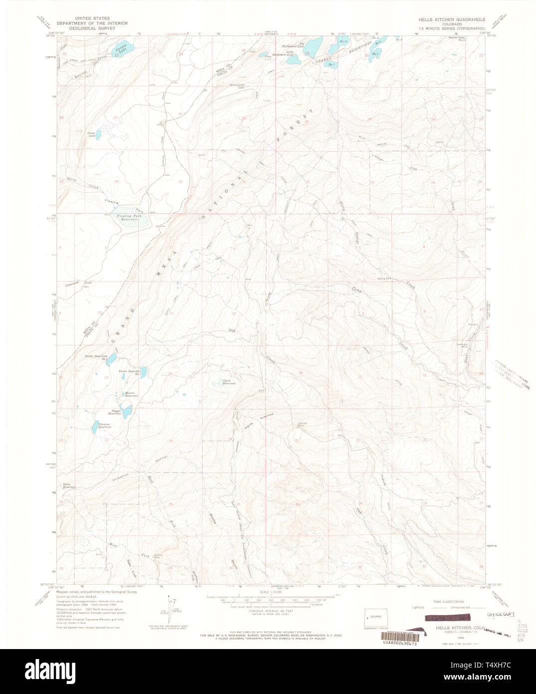 USGS TOPO Map Colorado CO Hells Kitchen 450811 1965 24000 Restoration